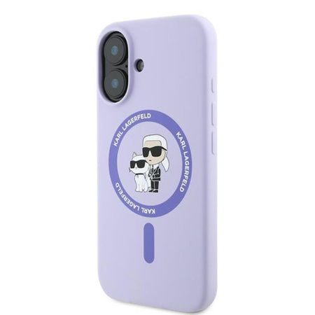 Karl Lagerfeld Silicone Karl & Choupette Ring MagSafe - Case for iPhone 16 (violet)