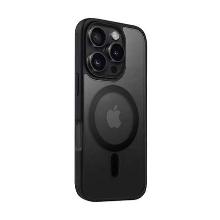 Crong Hybrid Frost MAG Cover - tok MagSafe tokkal iPhone 16 Pro készülékhez (fekete)