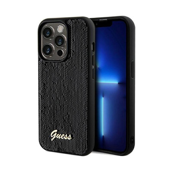 Guess Sequin Script Metal - iPhone 14 Pro tok (fekete)