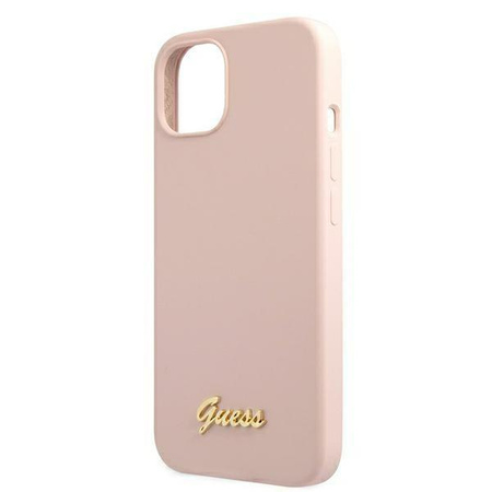 Guess Silikon-Schrift MagSafe - iPhone 13 Tasche (rosa)