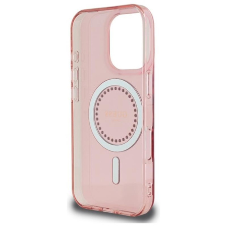 Guess IML Rhinestones MagSafe - Coque iPhone 16 Pro Max (rose)