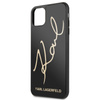 Karl Lagerfeld Double Layers Tempered Glass Glitter Signature Case - iPhone 11 Pro Max Case (black)