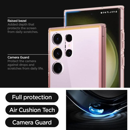 Spigen Ultra Hybrid - Etui pour Samsung Galaxy S23 Ultra (Rose Crystal)