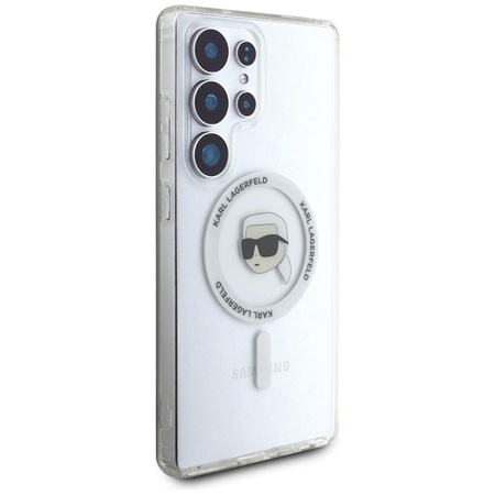 Karl Lagerfeld Button Karl Head Printed Logo MagSafe - Samsung Galaxy S25 Ultra Case (white)