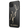 Karl Lagerfeld Double Layers Tempered Glass Glitter Signature Case - iPhone 11 Pro Max Case (black)