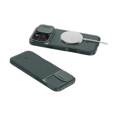 Spigen Optik Armor MagSafe - Coque pour iPhone 16 Pro Max (Abyss Green)