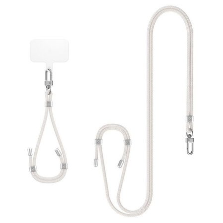 Spigen Universal Strap Set Crossbody & Wrist - Váll + csuklótelefon szíj (Pearl White)