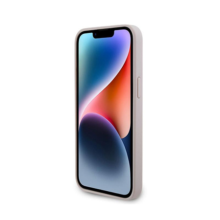 Guess bőr 4G Triangle Strass - iPhone 15 Pro Max tok (rózsaszín)