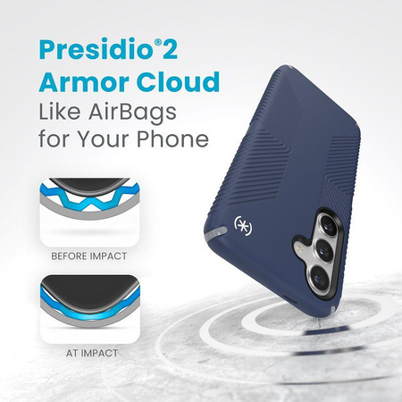 Speck Presidio2 Grip - Samsung Galaxy S24 Gehäuse (Küstenblau / Staubgrau)