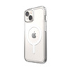 Speck Gemshell + MagSafe - Coque pour iPhone 14 / iPhone 13 avec MICROBAN à moitié (Transparent)