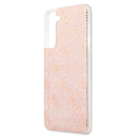 Guess 4G Glitter - pouzdro pro Samsung Galaxy S21 FE (růžové)