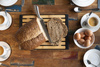Alpina - Bamboo bread cutting board with crumb tray