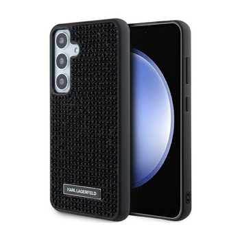 Karl Lagerfeld strasszos fém logó - Samsung Galaxy S24+ tok (fekete)