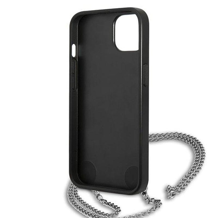Karl Lagerfeld Leather Textured and Chain - pouzdro pro iPhone 13 (černé)