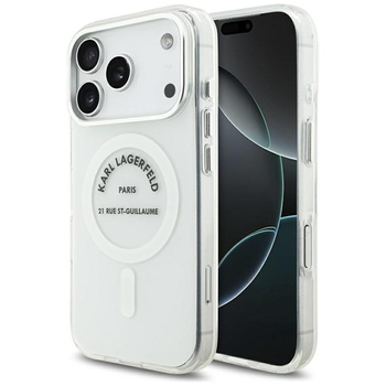 Karl Lagerfeld IML Karl RSG Logo MagSafe - Hülle für iPhone 17 Pro (transparent)