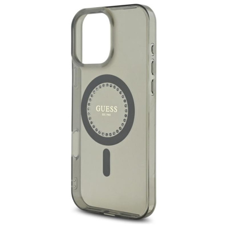 Guess IML Rhinestones MagSafe - Case for iPhone 16 Pro Max (Black)