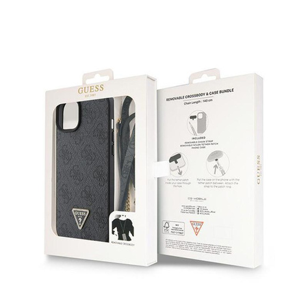Guess Crossbody 4G Metall-Logo - iPhone 15 Tasche (schwarz)