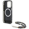Guess Palm Trees Triangle Pearl Strap MagSafe - tok iPhone 16 Pro Max készülékhez (fekete)