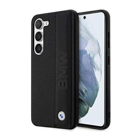 BMW Leather Textured & Stripe - Case for Samsung Galaxy S23+ (Black)