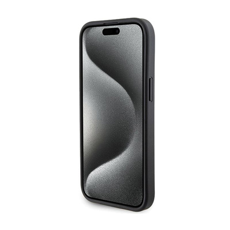 Karl Lagerfeld Gripstand Saffiano Karl & Choupette Pins - iPhone 15 Plus Case (black)