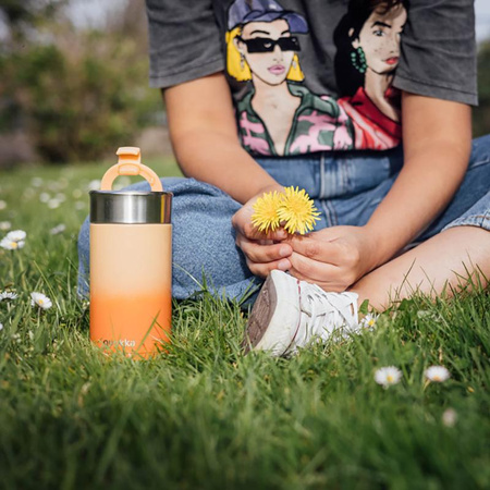 Quokka Boost Coffee Tumbler - Rozsdamentes acél hőbögre 400 ml-es kávéfőzővel (Apricot Orange)
