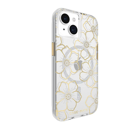Pouzdro Case-Mate Floral Gems MagSafe - iPhone 15 (zlaté)
