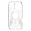 Speck Presidio Perfect-Clear Grip ClickLock e MagSafe - Custodia per iPhone 16 Pro Max (Trasparente / Finitura cromata / Argento Sereno)
