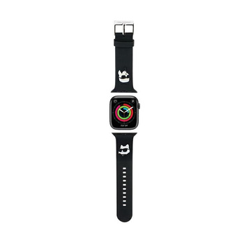 Karl Lagerfeld 3D Rubber Karl & Choupette Köpfe NFT - Armband für Apple Watch 42/44/45/49 mm (schwarz)