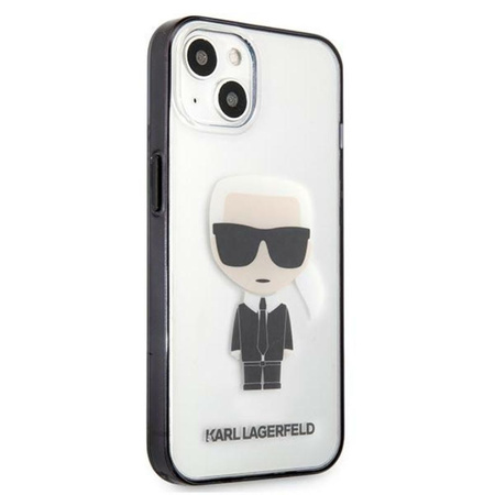 Karl Lagerfeld Ikonik Karl - iPhone 13 tok (átlátszó / fekete keret)