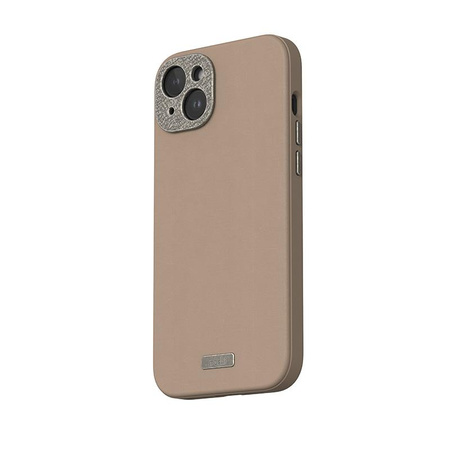 Moshi Napa MagSafe - Ledertasche für iPhone 15 Plus (Woodsmoke Brown)