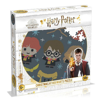 Harry Potter - Puzzle 500 prvků v ozdobné krabičce (Vánoce v Bradavicích)