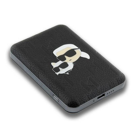 Karl Lagerfeld Karl & Choupette Head Pin MagSafe - Induktion Power Bank 5000 mAh 15W (schwarz)