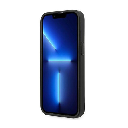 Guess Saffiano háromszög logós tok - iPhone 14 Plus (ezüst)