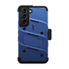 ZIZO BOLT Series - Pancerne etui Samsung Galaxy S22 ze szkłem 9H na ekran + uchwyt z podstawką (niebieski)