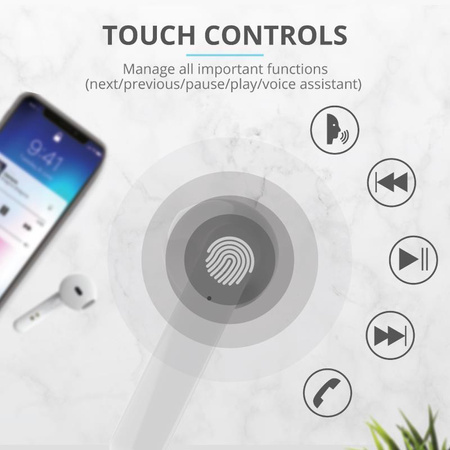 Trust Primo Touch - Bluetooth wireless headphones (white)