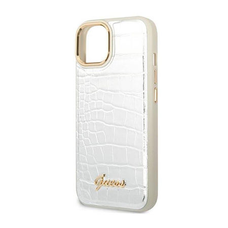 Guess Kroko Kollektion - iPhone 14 Tasche (silber)