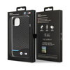 BMW Leather Carbon Blue Line - Coque pour iPhone 13 (Noir)