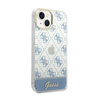 	Guess 4G Stripe Script Logo Electroplated Pattern – Etui iPhone 14 Plus (niebieski)