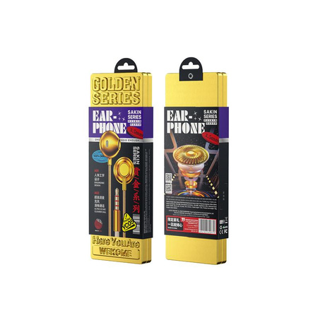 WEKOME YC05 Sakin sorozat - 3,5 mm-es jack csatlakozós vezetékes fejhallgató (arany)