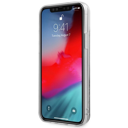 Karl Lagerfeld Liquid Glitter Choupette Fun - iPhone 12 / iPhone 12 Pro tok (ezüst)