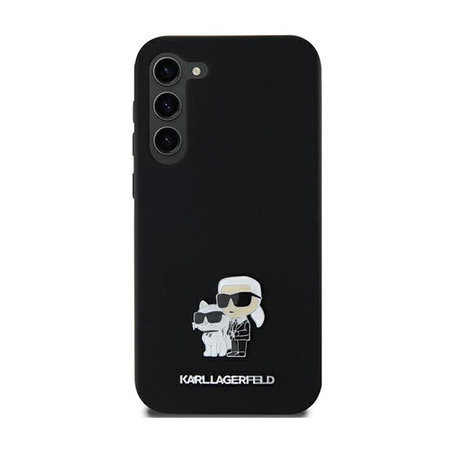 Karl Lagerfeld Silicone Karl & Choupette Metal Pin - Samsung Galaxy A55 5G Tasche (schwarz)