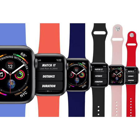 PURO ICON - Elastic Sports Strap for Apple Watch 42/44/45 mm (S/M & M/L) (red)