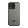 Guess Saffiano Triangle Logo Case - Case for iPhone 14 Pro Max (Silver)