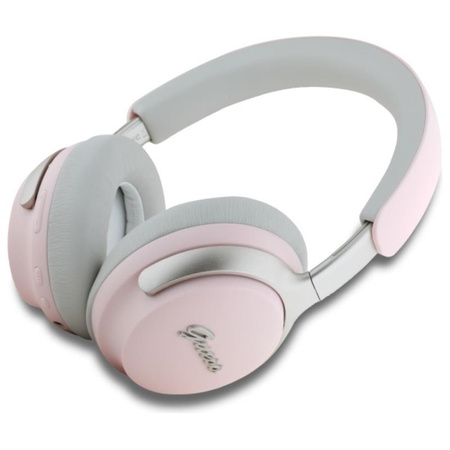 Guess Metal Script Logo - Écouteurs intra-auriculaires sans fil Bluetooth ANC + ENC (rose)