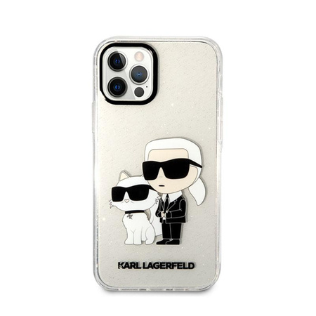 Karl Lagerfeld IML Glitter NFT Karl & Choupette - Coque iPhone 12 / iPhone 12 Pro (Transparente)