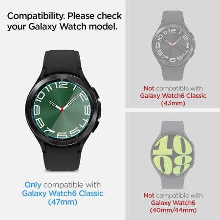 Spigen GLAS.TR EZ FIT 2-Pack - Tvrzené sklo pro Samsung Galaxy Watch 6 Classic 47 mm (2 ks)