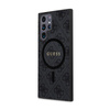 Guess 4G Collection Leder Metall Logo MagSafe - Samsung Galaxy S24 Ultra Tasche (schwarz)