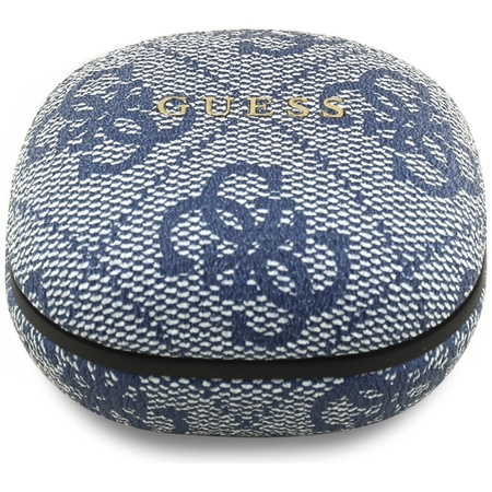 Guess 4G Classic Metal Logo - Bluetooth TWS ENC sluchátka + nabíjecí pouzdro (Modrá)