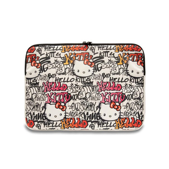 Hello Kitty Zip PU Tags Graffiti Sleeve - pouzdro na notebook 13" / 14" (béžové)