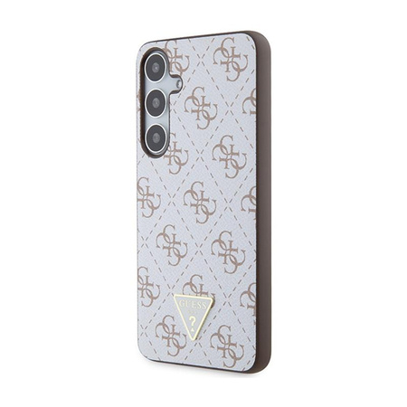 Guess 4G Triangle Metal Logo - pouzdro pro Samsung Galaxy S24+ (bílé)